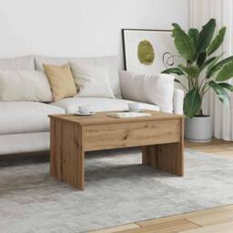 Berkfield Home Modern Coffee Table Artisan Oak 80x50.5x41.5 cm Engineered Wood in Brown - thumbnail 2