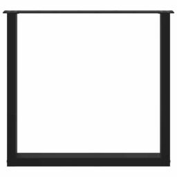 Berkfield Home Coffee Table Legs U-Shaped 3 pcs Black 80x(72-73) cm Steel - thumbnail 5