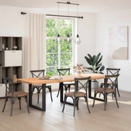 Berkfield Home Coffee Table Legs U-Shaped 3 pcs Black 80x(72-73) cm Steel - thumbnail 2