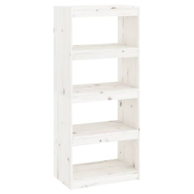 Berkfield Home Book Cabinet/Room Divider White 60x30x135.5 cm Solid Wood Pine - image 1