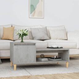 Berkfield Home Coffee Table Concrete Grey 100x50x45 cm Engineered Wood - Size: 100 x 50 x 45 cm - thumbnail 2