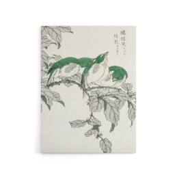 "Artery8 White Eye & Osmanthus Japanese Canvas Wall Art Print Kashu - Size: W18"" x H24""" - thumbnail 1