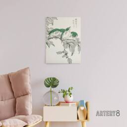 "Artery8 White Eye & Osmanthus Japanese Canvas Wall Art Print Kashu - Size: W18"" x H24""" - thumbnail 3