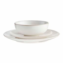 Cooks Professional 12pc Nordic Stoneware Dinnerware Set 4 Person Plate & Bowl Setting in White - Size: 12 Pack - thumbnail 4