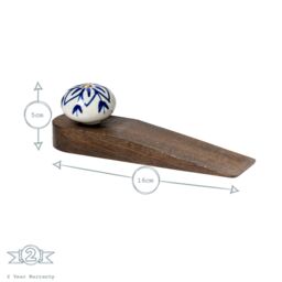 Nicola Spring Traditional Vintage Wooden Door Wedge Stop in Navy - thumbnail 3