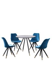 Life Interiors Sofia' Dorchester LUX Dining Set with a Table & Chairs Set of 4 in Blue