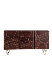 IH Design Jusleen Solid Mango Wood 2 Door 3 Drawer Extra Large Sideboard in Brown - thumbnail 2