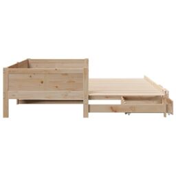 Berkfield Home Daybed with Trundle & Drawers without Mattress 90x190 cm Single in Brown - thumbnail 6