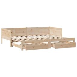 Berkfield Home Daybed with Trundle & Drawers without Mattress 90x190 cm Single in Brown - thumbnail 3