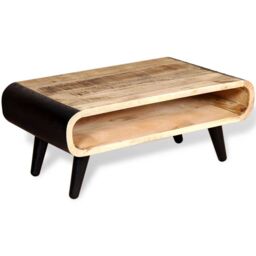 Berkfield Home Coffee Table Rough Mango Wood 90x55x39 cm - Size: 90 x 55 x 39 cm - thumbnail 4