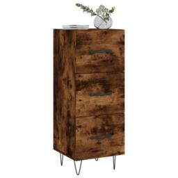 Berkfield Home Sideboard Smoked Oak 34.5x34x90 cm Engineered Wood in Brown - thumbnail 1