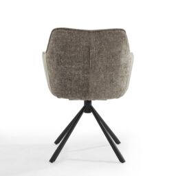 Home Detail Lisbon Fabric Swivel Dining Chair Set of 2, Grey/Beige in Beige - Size: 2 Pack - thumbnail 3