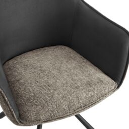 Home Detail Lisbon Fabric Swivel Dining Chair Set of 2, Grey/Beige in Beige - Size: 2 Pack - thumbnail 4