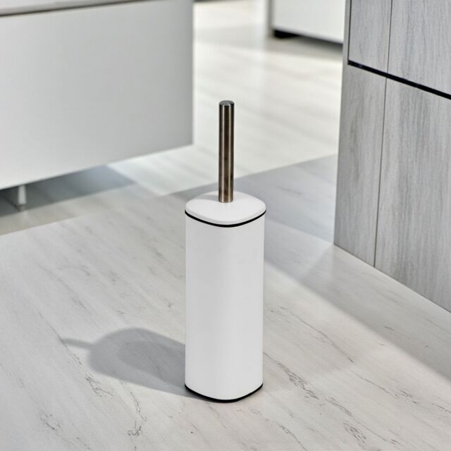 Showerdrape Capri White Toilet Brush & Holder - image 1