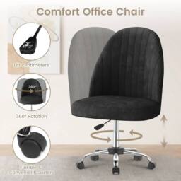 FLAVORA Black Adjustable Swivel Office Chair or Home/Office New - Size: 0.6m2 - thumbnail 6