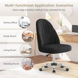 FLAVORA Black Adjustable Swivel Office Chair or Home/Office New - Size: 0.6m2 - thumbnail 4