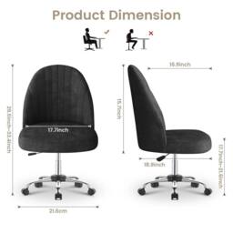FLAVORA Black Adjustable Swivel Office Chair or Home/Office New - Size: 0.6m2 - thumbnail 2
