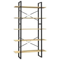 Berkfield Home 5-Tier Book Cabinet 100x30x175 cm Pinewood in Brown - Size: 100 x 30 x 175 cm - thumbnail 2