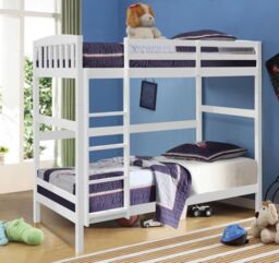 Comfy Living Ltd 3ft Wooden Combination Bunk Bed in White - Size: Single - thumbnail 1