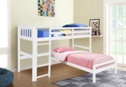 Comfy Living Ltd 3ft Wooden Combination Bunk Bed in White - Size: Single - thumbnail 2