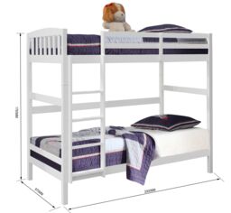 Comfy Living Ltd 3ft Wooden Combination Bunk Bed in White - Size: Single - thumbnail 4