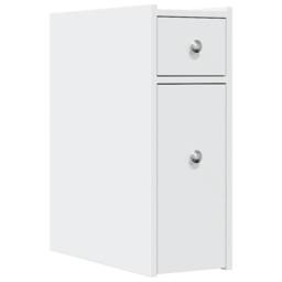 Berkfield Home Narrow Bathroom Cupboard with Wheels White Engineered Wood - thumbnail 3