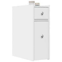 Berkfield Home Narrow Bathroom Cupboard with Wheels White Engineered Wood - thumbnail 2