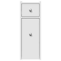 Berkfield Home Narrow Bathroom Cupboard with Wheels White Engineered Wood - thumbnail 4
