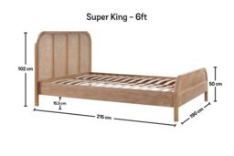 Time4sleep Annecy Rattan HFE Wooden - Bed Frame in Brown - Size: King - thumbnail 4