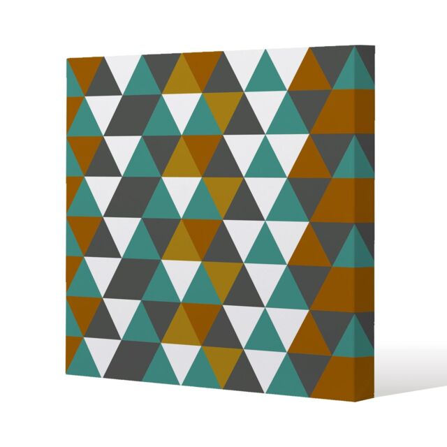 Benjamin Tate Design Autumn Geometric triangles (Canvas Print) / 101 x 101 x 4cm in Natural - Size: 101 x 101 x 4 cm - image 1