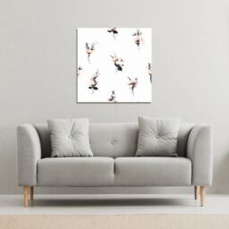 Benjamin Tate Design Flower Bunches (Canvas Print) / 114 x 114 x 4cm in Natural - Size: 114 x 114 x 4 cm - thumbnail 1