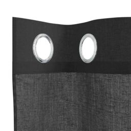 Berkfield Home Voile Curtains with Grommets 2 pcs Black 140x300 cm - thumbnail 5