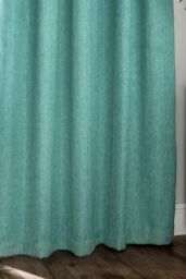 Furn Harrison Herringbone Weave Pencil Pleat Curtains in Blue - Size: 168 cm width x 229 cm drop - thumbnail 3