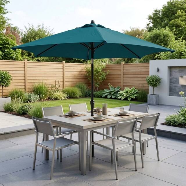 Garden Greatness Push Button Garden Parasol Shade in Teal - Size: 1 Pack - image 1