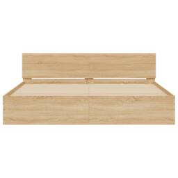 Berkfield Home Bed Frame with LED without Mattress Sonoma Oak 200x200 cm in Brown - thumbnail 7