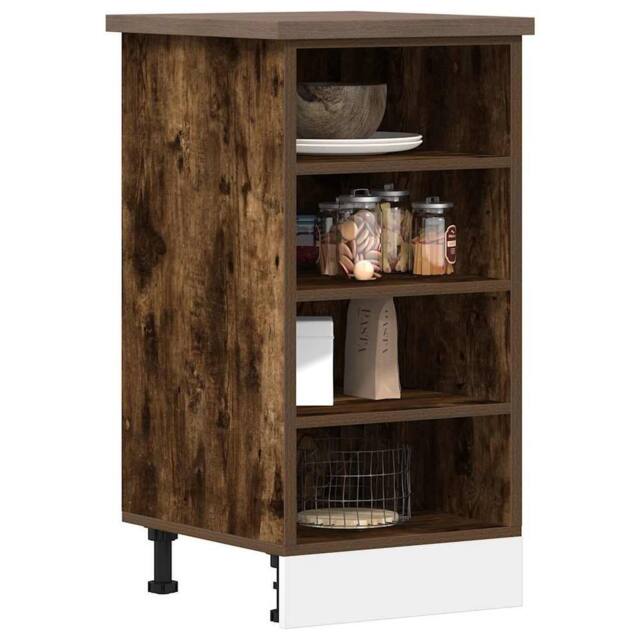Berkfield Home Bottom Cabinet Smoked Oak 40x44.5x81.5 cm Engineered Wood in Brown - image 1