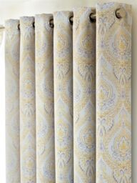 Luxury Living Victoria Room Darkening Ring Top Curtains in Yellow - Size: 168 cm width x 229 cm drop - thumbnail 3
