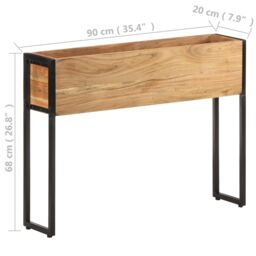 Berkfield Home Planter 90x20x68 cm Solid Acacia Wood in Brown - Size: 90 x 20 x 68 cm - thumbnail 5