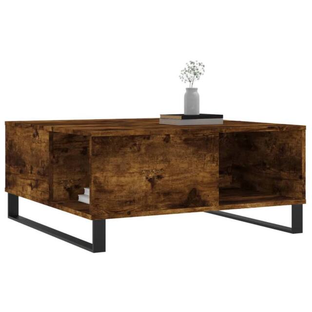 Berkfield Home Modern Coffee Table Smoked Oak 80x80x36.5 cm Engineered Wood in Brown - image 1