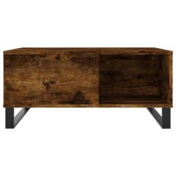Berkfield Home Modern Coffee Table Smoked Oak 80x80x36.5 cm Engineered Wood in Brown - thumbnail 4