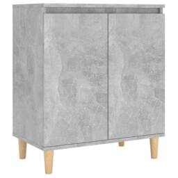 Berkfield Home Sideboard&Solid Wood Legs Concrete Grey 60x35x70 cm Engineered Wood - Size: 60 x 35 x 70 cm - thumbnail 3