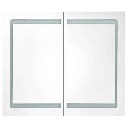 Berkfield Home LED Bathroom Mirror Cabinet 80x12.2x68 cm in Black - thumbnail 4