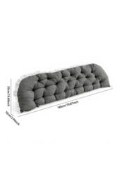 Living and Home Ruffled Tufted Princess-Style Bed Backrest Pillow in Dark Grey - thumbnail 8