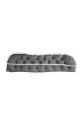 Living and Home Ruffled Tufted Princess-Style Bed Backrest Pillow in Dark Grey - thumbnail 6
