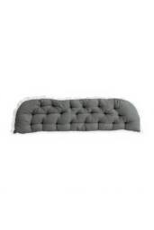 Living and Home Ruffled Tufted Princess-Style Bed Backrest Pillow in Dark Grey - thumbnail 5