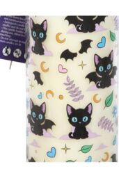 KDMD Cute & Creepy Cat Print Lavender Tube Candle in White - thumbnail 3