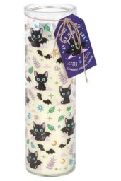 KDMD Cute & Creepy Cat Print Lavender Tube Candle in White - thumbnail 2
