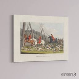 "Artery8 Fox Hunting Into Cover Painting Canvas Wall Art Print - Size: W24"" x H32""" - thumbnail 2