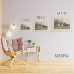 "Artery8 Fox Hunting Into Cover Painting Canvas Wall Art Print - Size: W24"" x H32""" - thumbnail 4