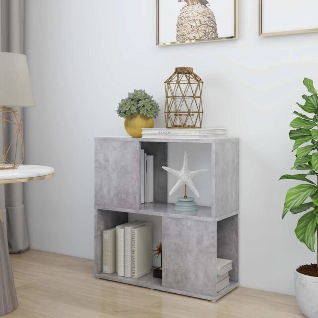 Berkfield Home Book Cabinet Concrete Grey 60x24x63 cm Engineered Wood - Size: 60 x 24 x 63 cm - image 1